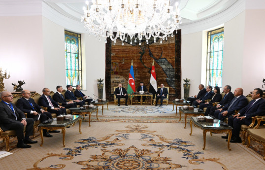 Prezident İlham Əliyevin Əbdülfəttah Əs-Sisi ilə geniş tərkibdə görüşü keçirilib  - YENİLƏNİB-1 