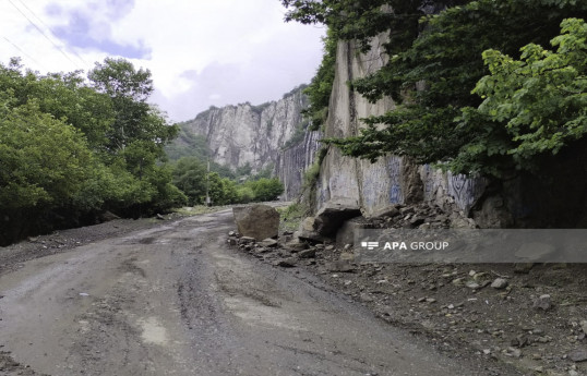 Güclü yağış nəticəsində İsmayıllı-Lahıc-Dəmirçi yolu bağlanıb - FOTO  - YENİLƏNİB 