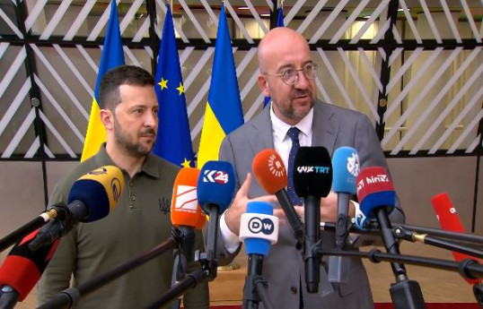 Ukrayna Prezidenti Vladimir Zelenski və Avropa İttifaqı Şurasının Prezidenti Şarl Mişel