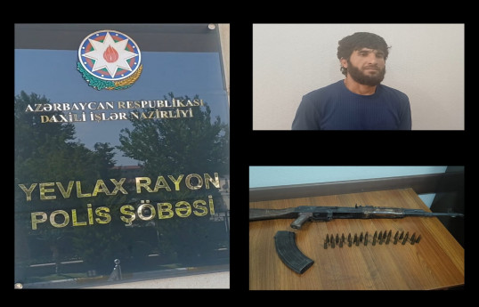 Yevlaxda qanunsuz olaraq silah-sursat əldə edən şəxs saxlanılıb