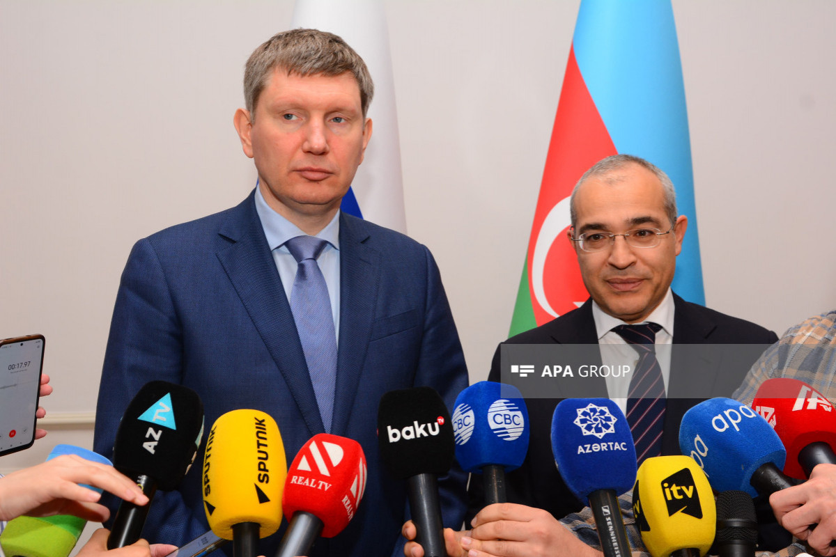 Maxim Reshetnikov, Minister of Economic Development of the Russian Federation and Mikayil Jabbarov, Minister of Economy of the Republic of Azerbaijan