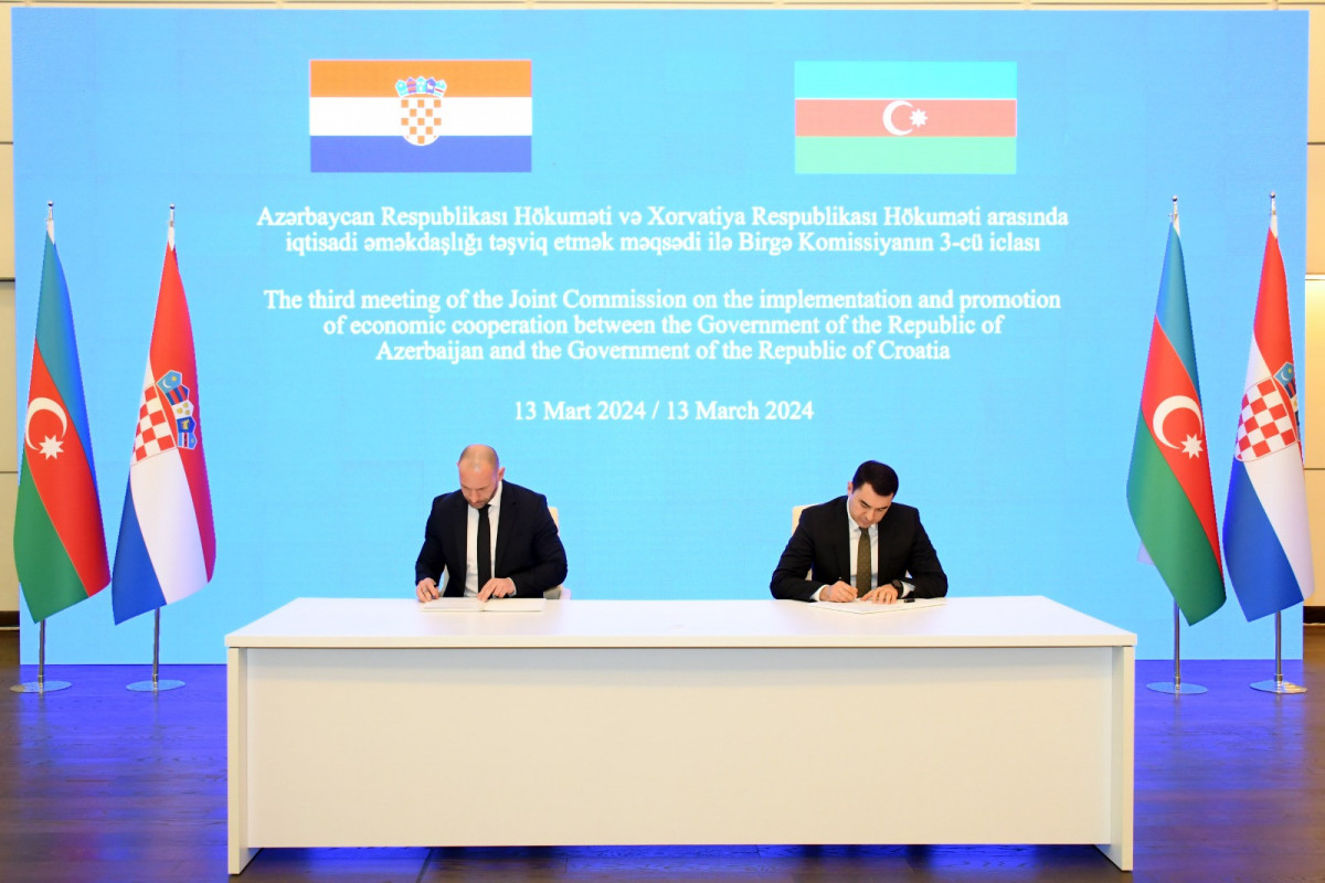 Azərbaycan-Xorvatiya Birgə Komissiyasının 3-cü iclası keçirilib