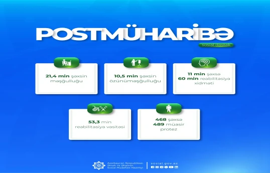 Şəhid ailələri üzvləri və müharibə iştirakçılarına 336 min xidmət göstərilib