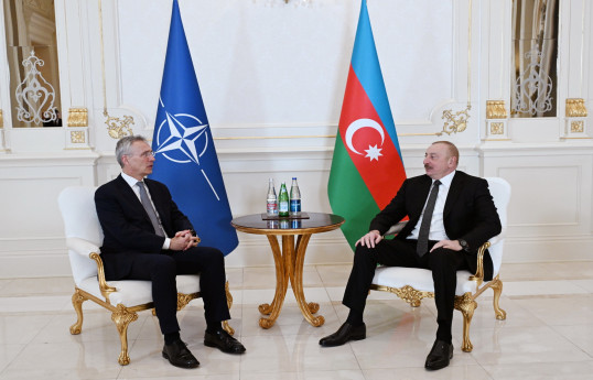 Azərbaycan Prezidentinin NATO Baş katibi ilə təkbətək görüşü olub - FOTO  - YENİLƏNİB 
