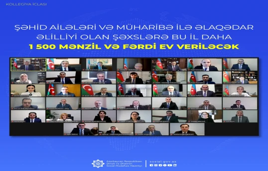 Şəhid ailələri və müharibə əlillərinə bu il daha 1500 mənzil və fərdi ev veriləcək