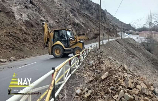 Ordubad rayonunun Pəzməri kəndinə gedən dağ yolunda uçqun olub - FOTO 