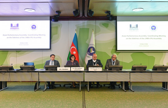 Sahibə Qafarovanın sədrliyi ilə Asiya Parlament Assambleyasının Koordinasiya iclası keçirilib