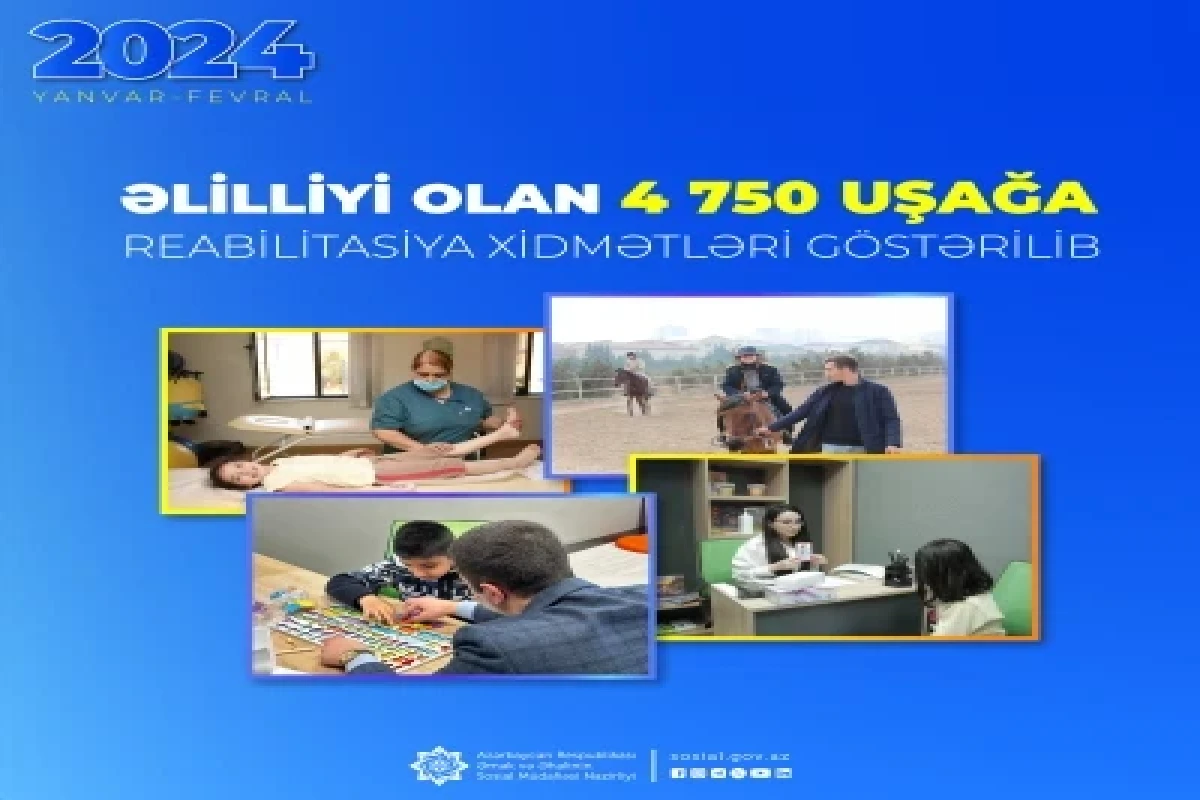 Əlilliyi olan 4700-dən çox uşağa reabilitasiya xidmətləri göstərilib