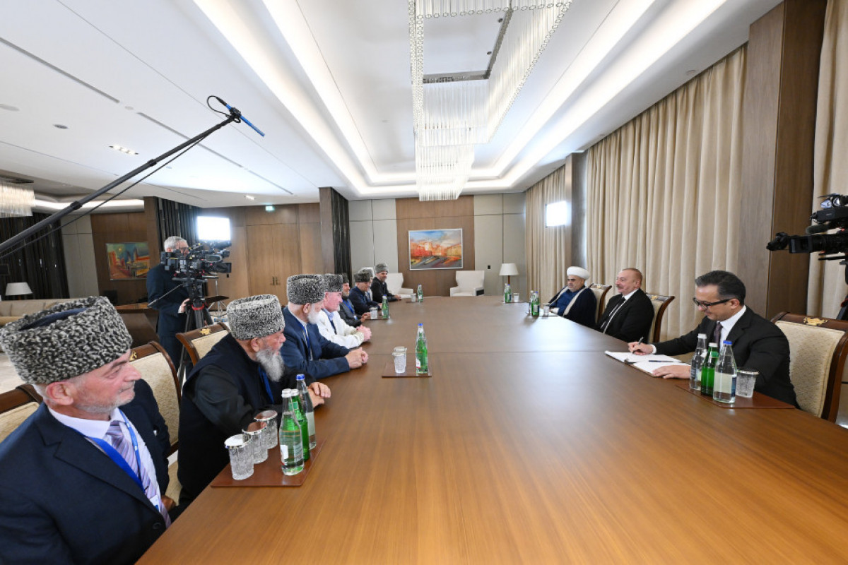 President Ilham Aliyev received delegation of muftis from North Caucasus region-<span class="red_color">UPDATED