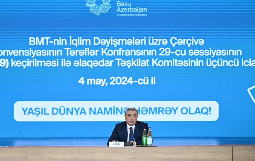 COP29 ilə əlaqədar Təşkilat Komitəsinin üçüncü iclası keçirilib