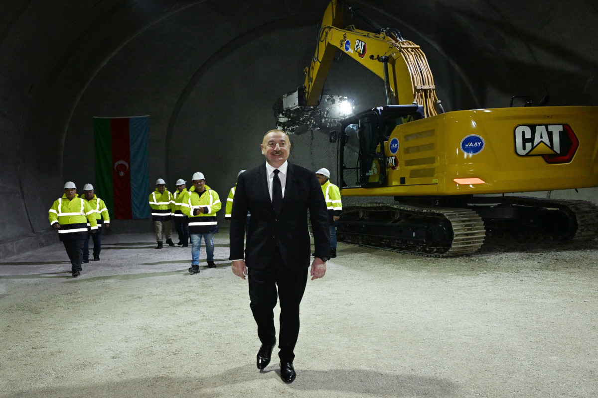 President Ilham Aliyev inspected progress of construction of Ahmadbayli-Fuzuli-Shusha highway and attended opening of first tunnel