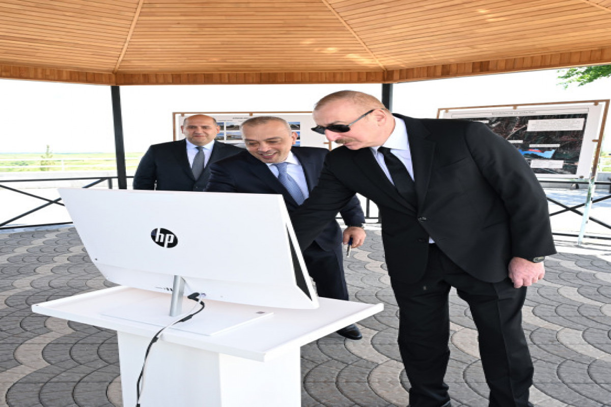 Prezident Füzulidə Köndələnçay su anbarları kompleksinin təmir-bərpadan sonra açılışında iştirak edib