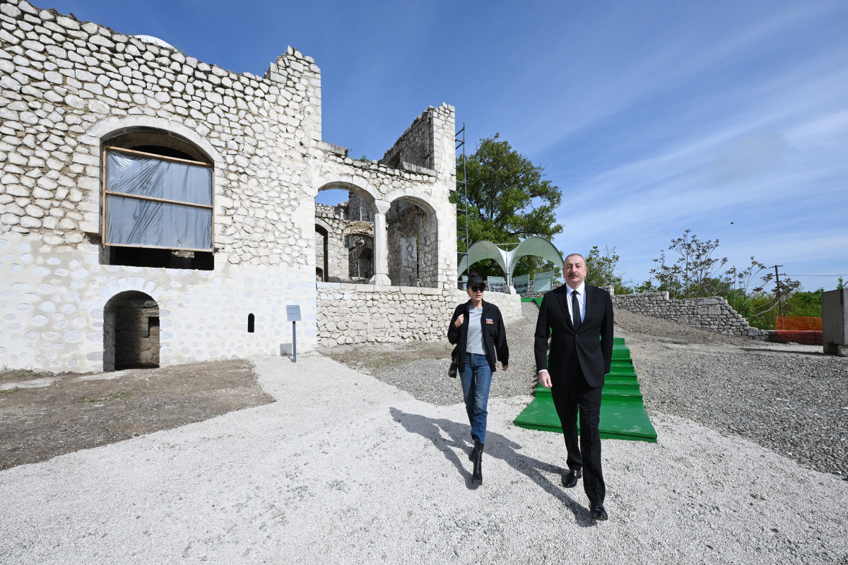 President Ilham Aliyev inspected restoration works at Chol Gala Mosque in Shusha