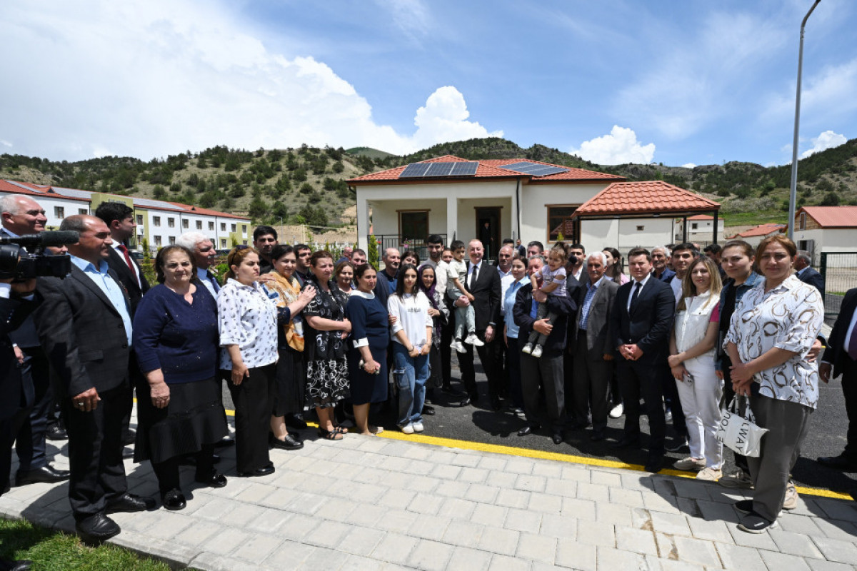 President Ilham Aliyev met with residents who had relocated to Sus village in Lachin district and participated in inauguration of small hydropower stations
