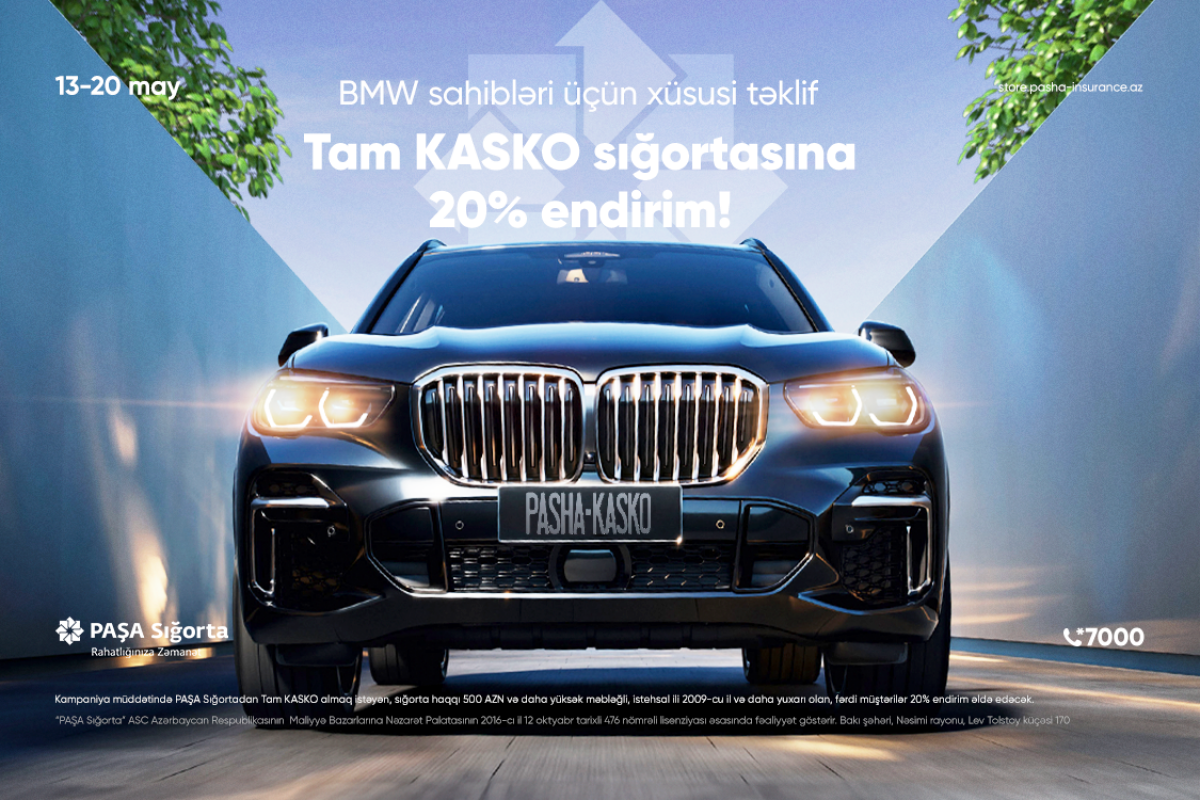 PAŞA Sığortadan “BMW” sahibləri üçün Tam KASKO sığortası üzrə kampaniya!