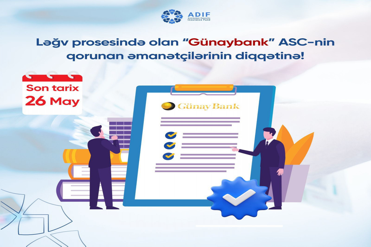 “Günaybank”ın əmanətçilərinə kompensasiyaların ödəniləcəyi son tarix açıqlanıb