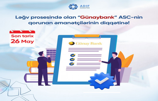 “Günaybank”ın əmanətçilərinə kompensasiyaların ödəniləcəyi son tarix açıqlanıb