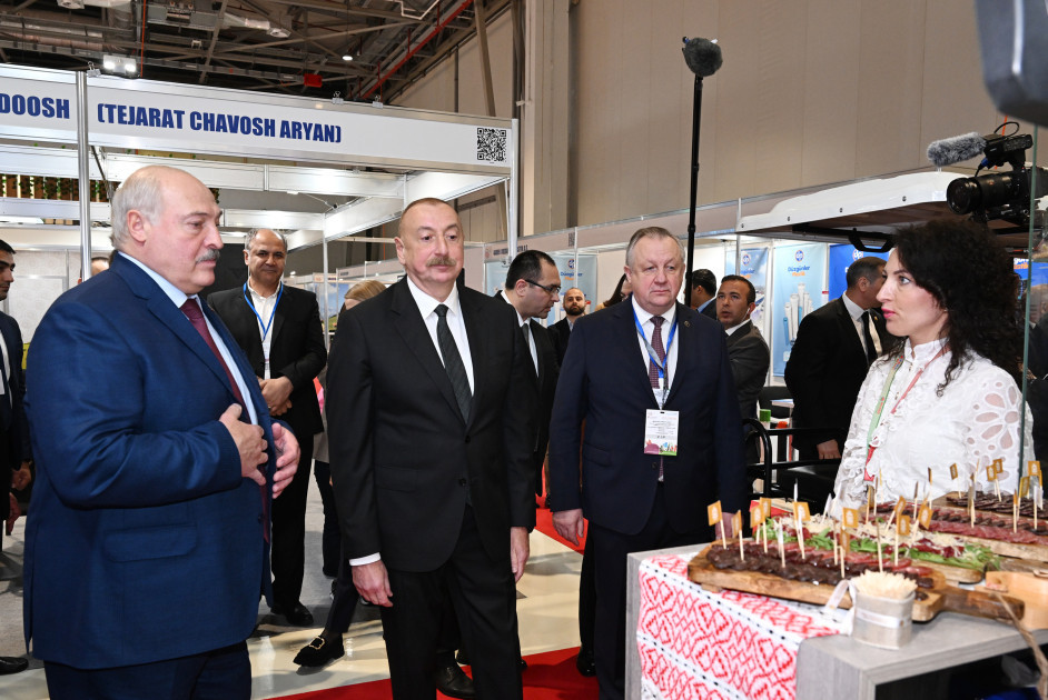 Azərbaycan və Belarus prezidentləri “Caspian Agro” və “InterFood Azerbaijan” sərgiləri ilə tanış olublar