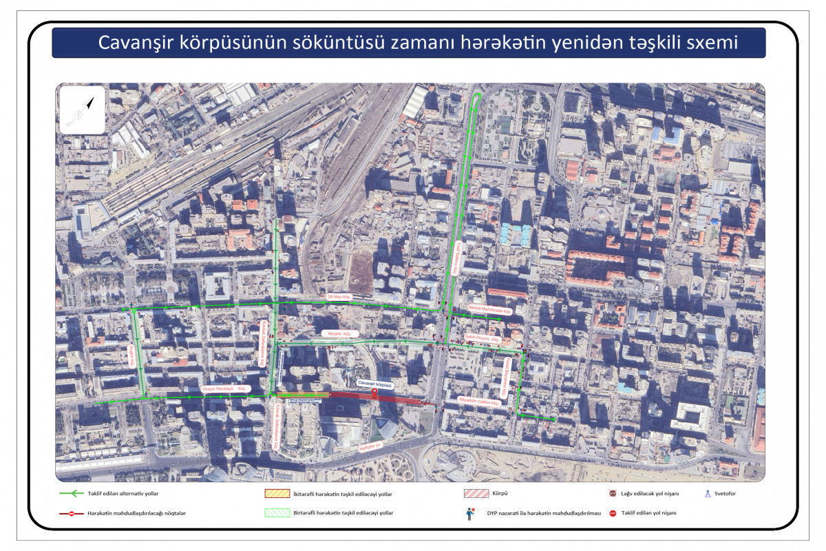 В Баку будет демонтирован мост Джаваншира, с 20 мая движение транспорта будет ограничено