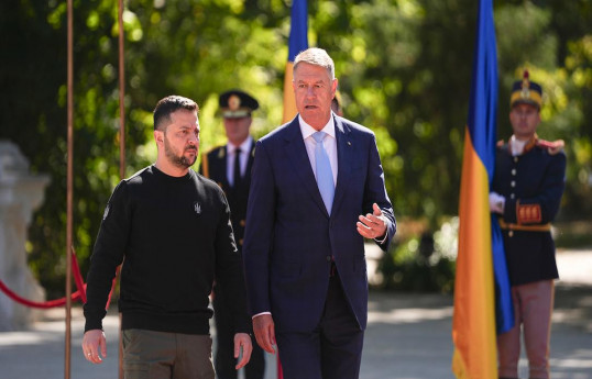 Ukrayna Prezidenti Vladimir Zelenski və Rumıniya Prezidenti Klaus İohannis