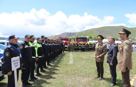 Gədəbəydə mülki müdafiə məşqi keçirilib