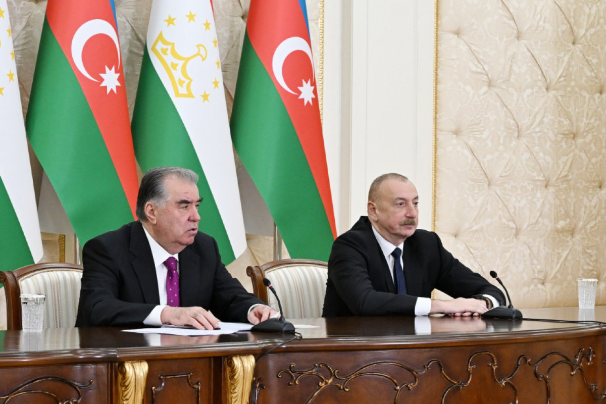 President of Tajikistan Emomali Rahmon and President of Azerbaijan Ilham Aliyev