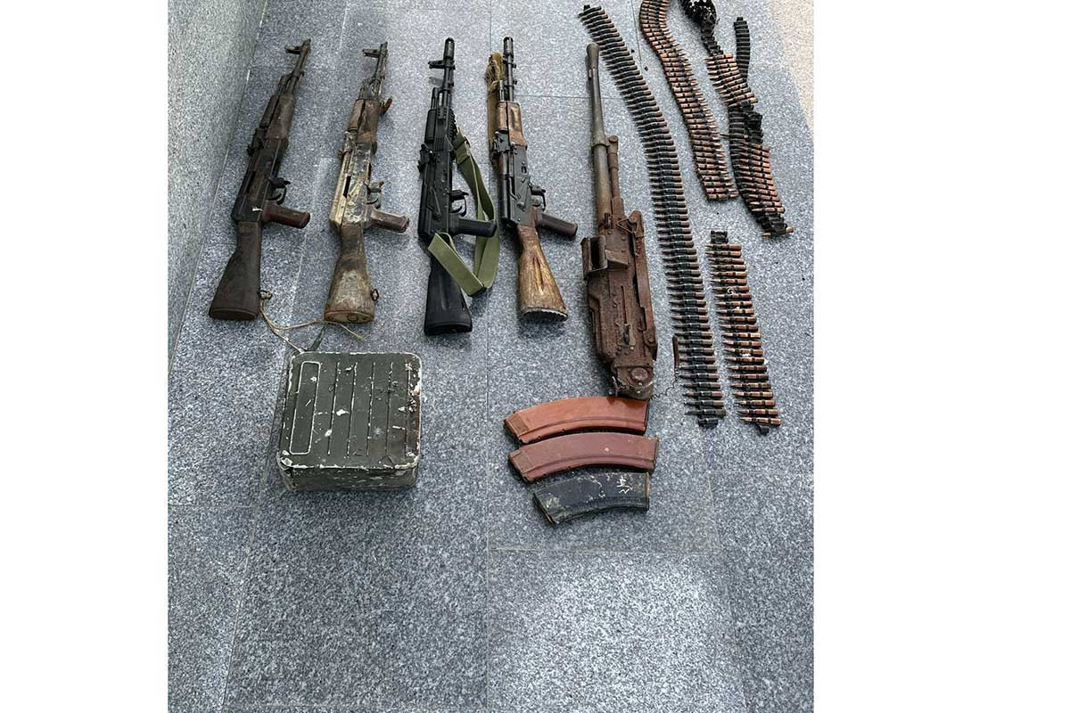 Azerbaijani police discovered numerous weapons in liberated territories