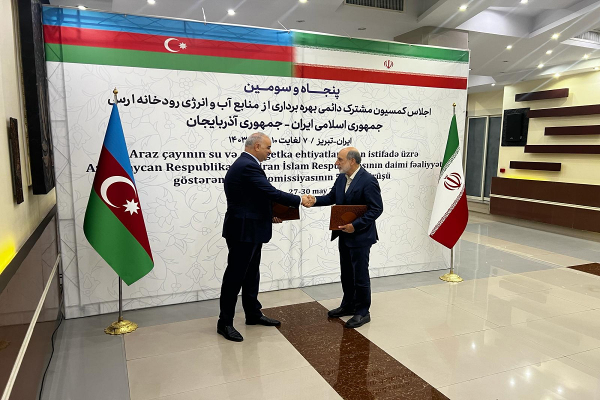 Araz su anbarının iş rejimi və Azərbaycanla İran arasında su bölgüsü müəyyənləşdirilib, protokol imzalanıb