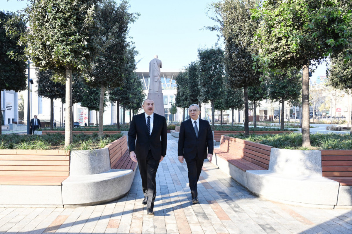 Prezident Bakı Dəmiryol Vağzalı və "28 May" stansiyasının qarşısındakı yenidənqurma işləri ilə tanış olub - FOTO - YENİLƏNİB 