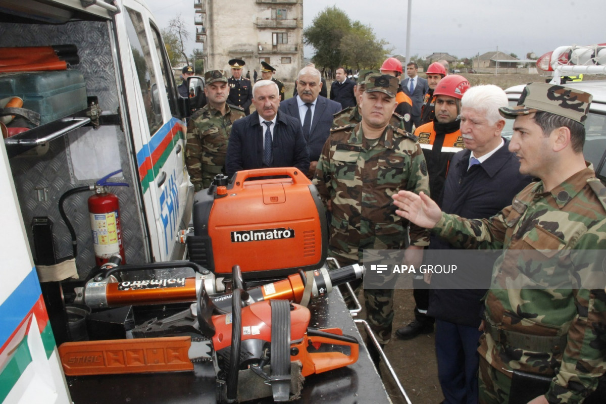 Cəlilabadda fövqəladə hadisələrin nəticələrinin aradan qaldırılması ilə bağlı mülki müdafiə təlimi keçirilib - FOTO 