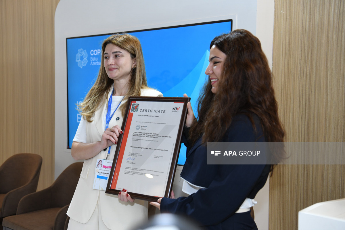 COP29 Azərbaycan Əməliyyat Şirkəti İSO 20121 sertifikatı ilə təltif edilib - FOTO 