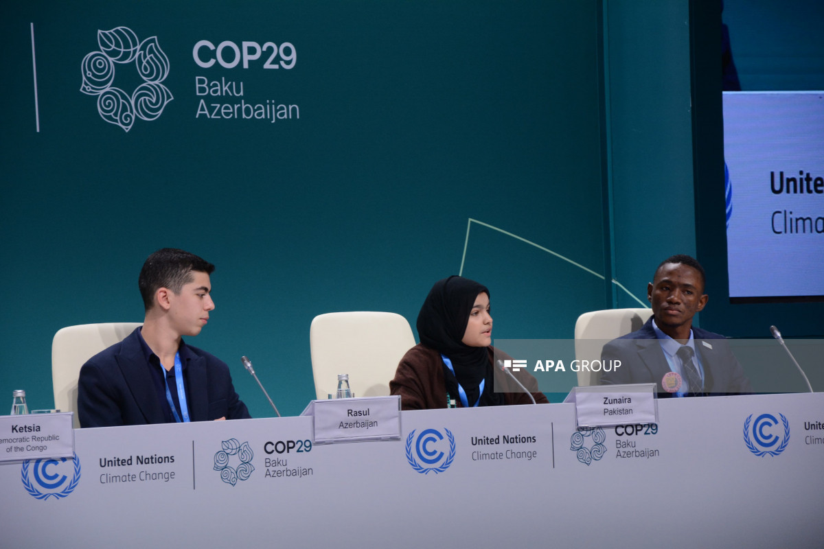 COP29-da UNICEF-in təşkilatçılığı ilə uşaq və gənclərin mətbuat konfransı keçirilib - FOTO 