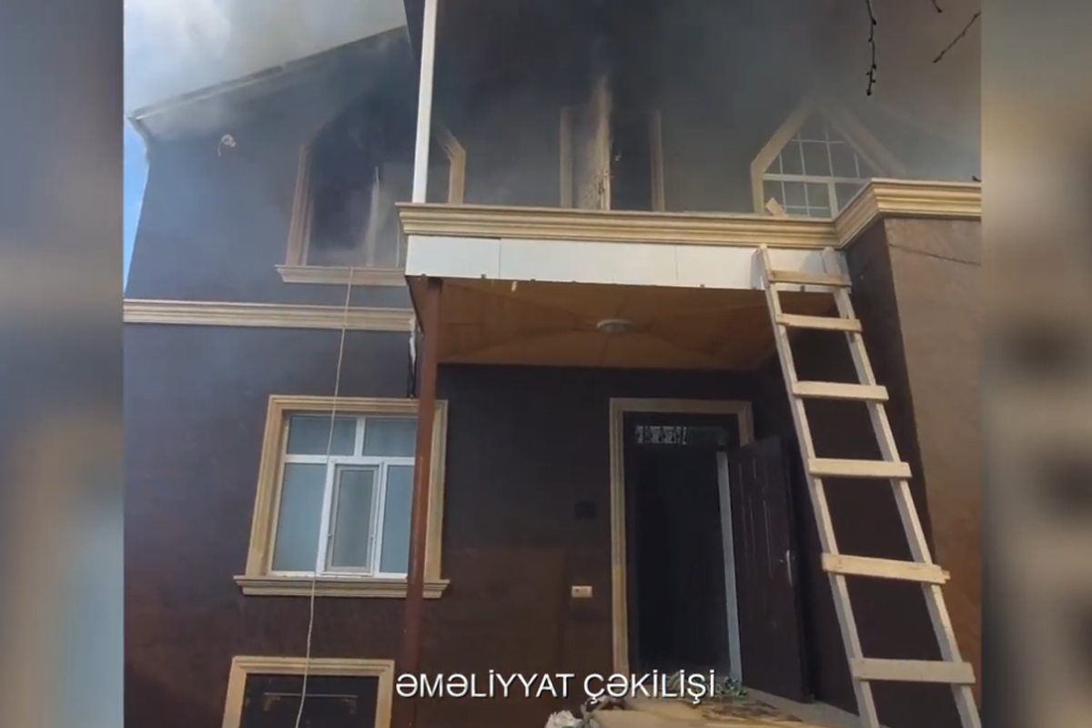 Binədə evdə yanğın olub - VİDEO 