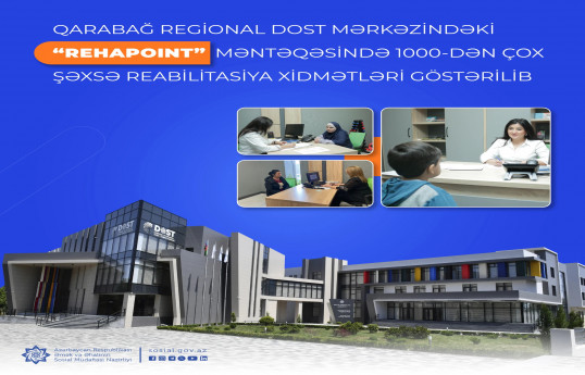 Qarabağ Regional DOST Mərkəzindəki “RehaPoint” Məntəqəsində mindən çox şəxsə reabilitasiya xidmətləri göstərilib