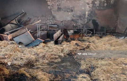 Balakəndə məktəbin anbarında yanğın olub - FOTO 