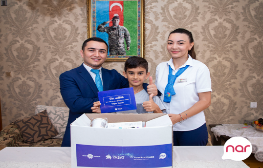 “Nar” YAŞAT Fondu ilə birgə “Bilik Günü” münasibətilə şəhid övladlarını təbrik edib
