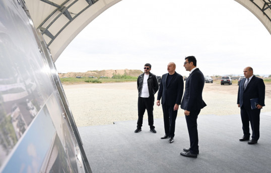 Ağdam şəhərində “İmarət” stadionunun təməli qoyulub  - YENİLƏNİB 
