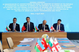 Azərbaycan-Gürcüstan-Türkiyə-Bolqarıstan Yaşıl Enerji Dəhlizi üzrə Anlaşma Memorandumu imzalanıb