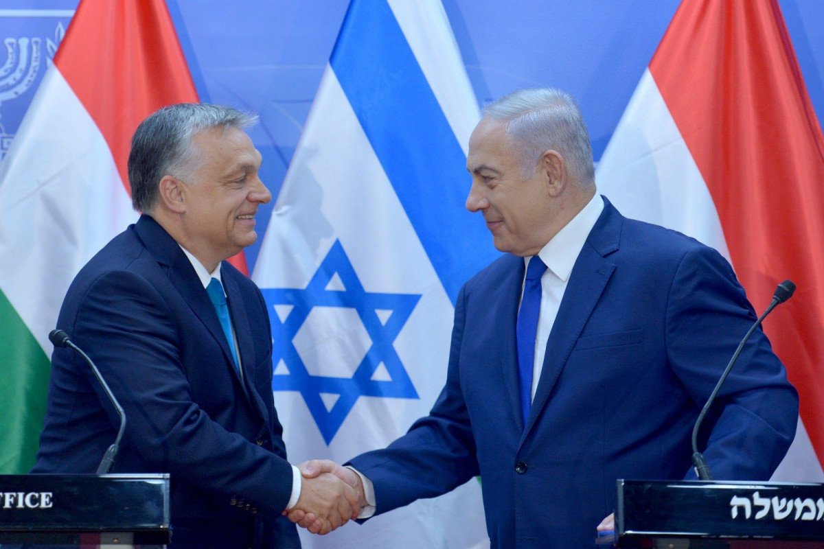 Macarıstanın Baş naziri Viktor Orban və İsrailin Baş naziri Benyamin Netanyahu