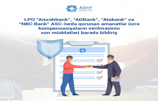 Bağlanan 4 bank üzrə kompensasiyaların son verilmə tarixləri açıqlanıb