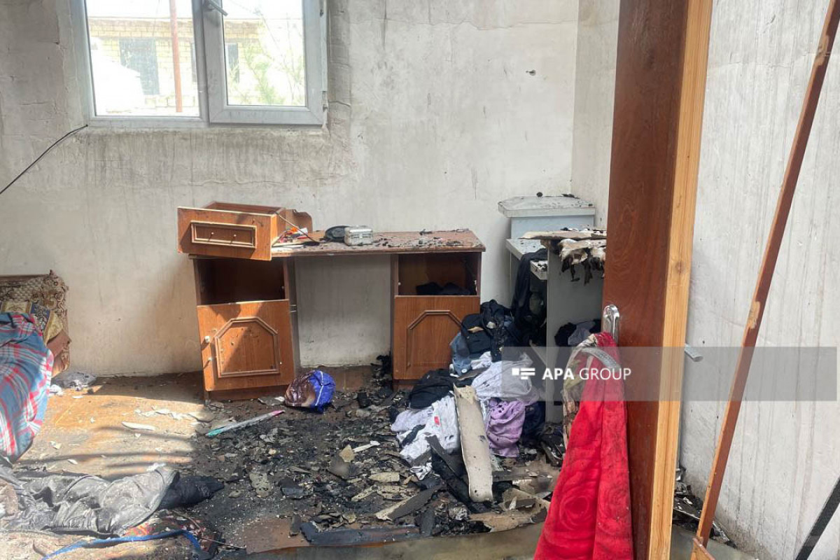 Sumqayıtda 3 otaqlı fərdi yaşayış evi yanıb - FOTOLENT 