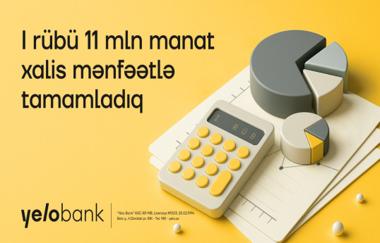 Yelo Bank birinci rübü müsbət göstəricilərlə başa vurub