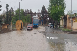 Güclü yağış Gəncədə fəsadlara səbəb olub - FOTO 