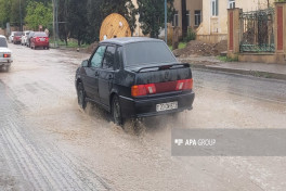 Güclü yağış Gəncədə fəsadlara səbəb olub - FOTO 