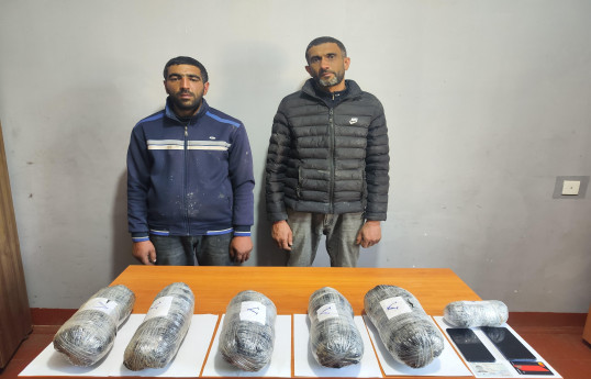 “Horadiz” sərhədindən ölkəyə külli miqdarda narkotik gətirməyə cəhd edən şəxslər saxlanılıb