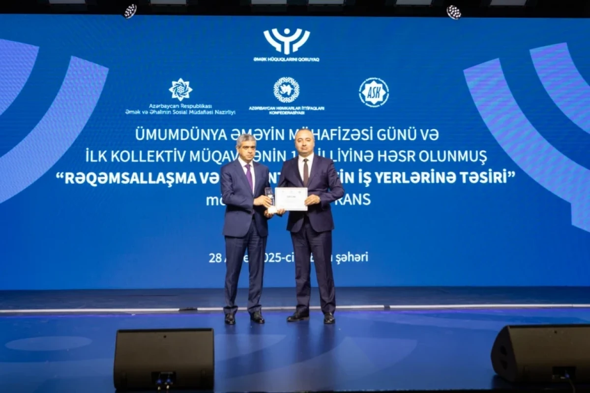 ADY Ümumdünya Əməyin Mühafizəsi Günü münasibətilə təltif edilib