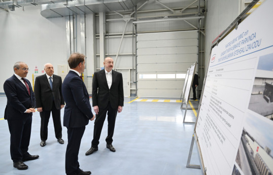 Prezident İlham Əliyev Sumqayıt Kimya Sənaye Parkında bir sıra müəssisələrin açılışını edib - FOTO 