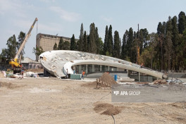 Gəncə Memorial Kompleksində binanın tikintisi tamamlanma mərhələsindədir - FOTO 