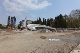 Gəncə Memorial Kompleksində binanın tikintisi tamamlanma mərhələsindədir - FOTO 