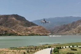 Ağdərə rayonunda yanğınların söndürülməsinə iki helikopter cəlb olunub - VİDEO 